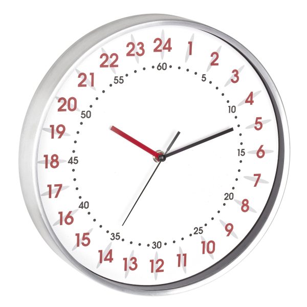 Analogni zidni sat s brojčanikom od 24 sata