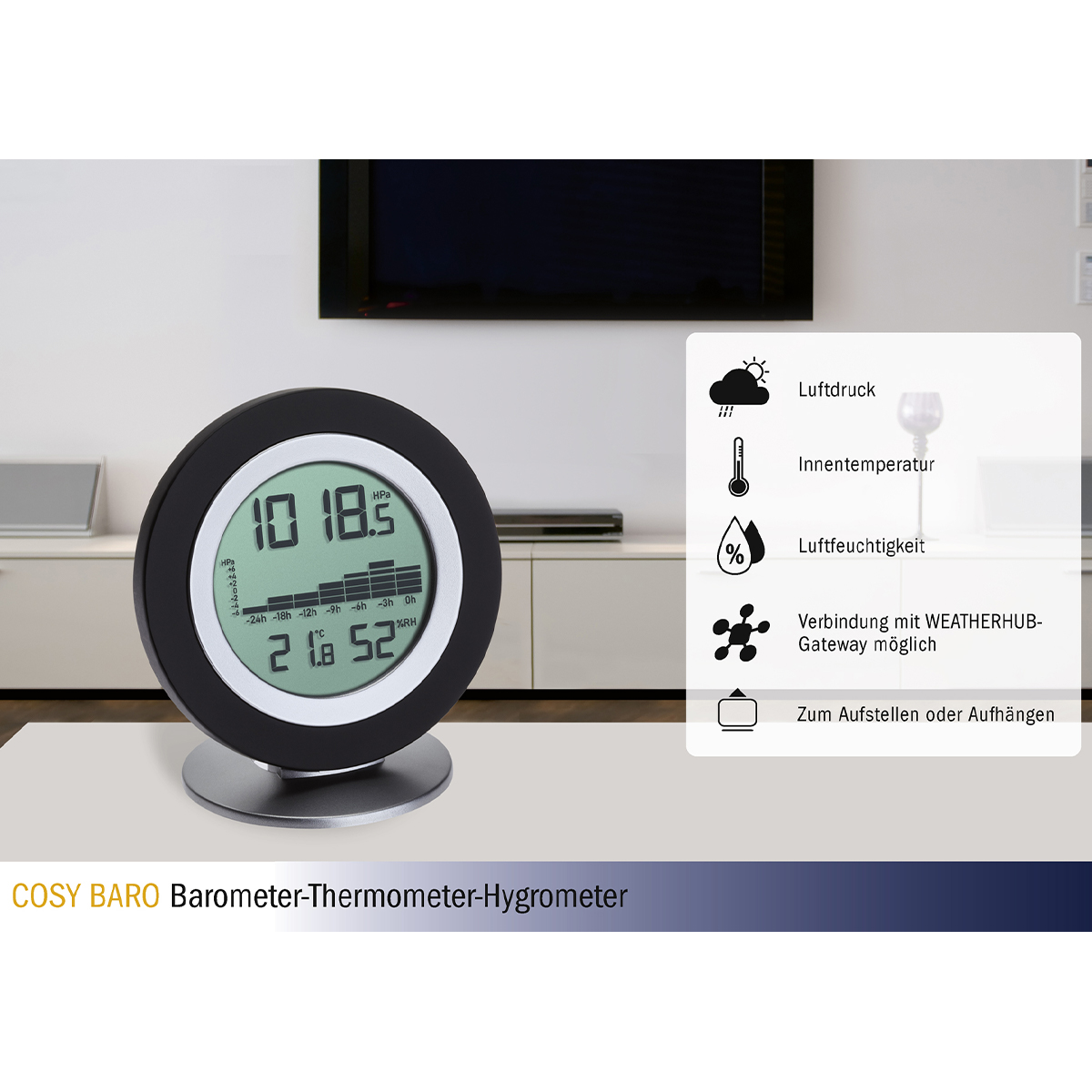 Termo-higro-barometar COSY BARO 35-1154.01 - Slika 3